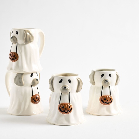 Pottery Barn Other - Brand New Pottery Barn Doug The Dog Set of Four Halloween Mugs, NWT